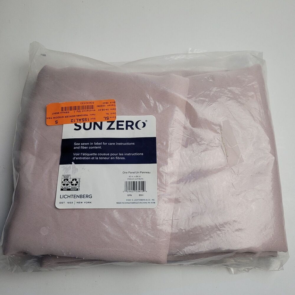 NEW Sun Zero  Single Curtain Panel Color Blush Pink 40 x 84 #BT1
